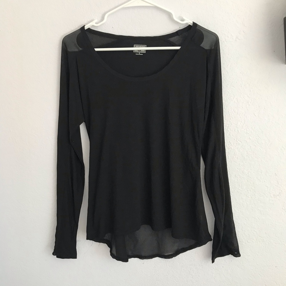 Converse S black long sleeve with sheer pannels